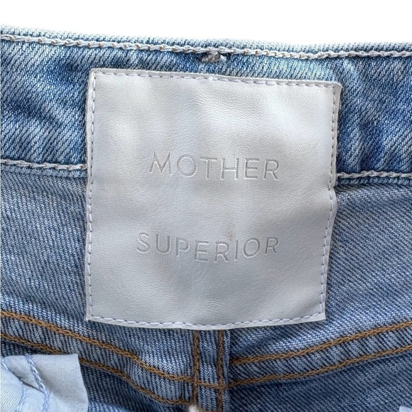 MOTHER The Tripper Cutoff Fray Hem Denim Shorts Skating on Thin Ice Size 26 - Picture 5 of 11